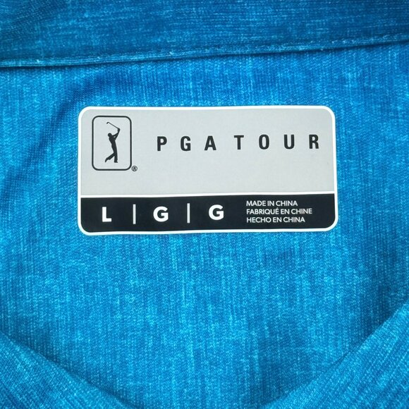 PGA Tour Men's Blue Polo Shirt Size Large Moisture Wicking Stretch UPF 50 NWT - Picture 6 of 9